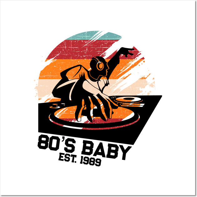80's Baby Retro Music DJ Gift Wall Art by TheAparrelPub
